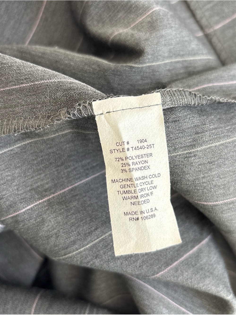 Dark Gray Pinstripe Sheath Dress with Pink Trim - Picture 7 of 10